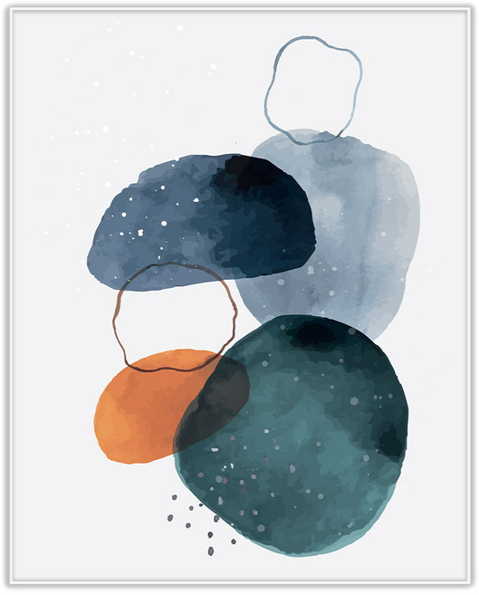 추상 일러스트 그림 인테리어 액자 IDP-071, 엣지 화이트