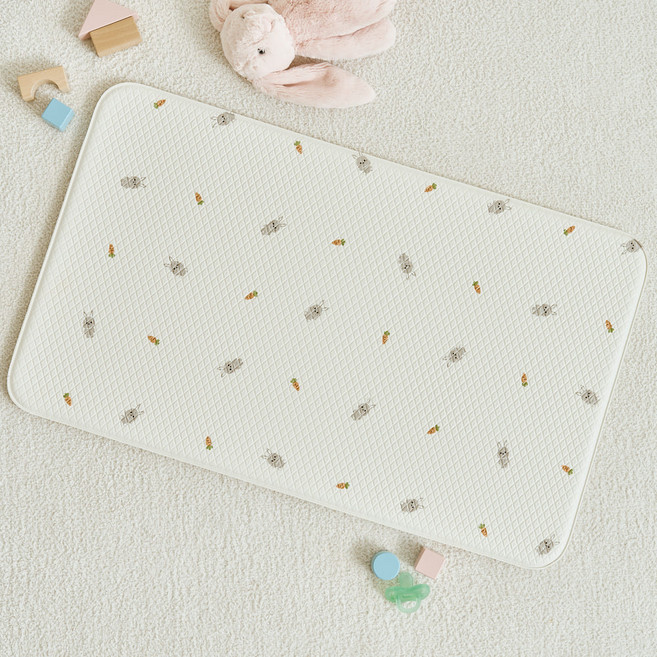 아가짱 기저귀 갈이대 PVC 양면 쿠션매트, 당근토끼