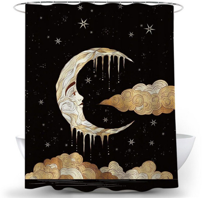 체인지문 샤워커튼 TYPE2 180 x 180 cm, 혼합색상, 1개