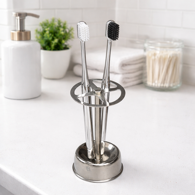 하우블리 에브리데이 스텐 욕실 칫솔꽂이, 실버, 1개