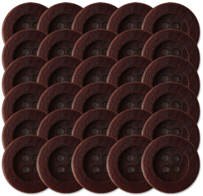 엽전 자작나무 단추 13mm, 진밤, 30개