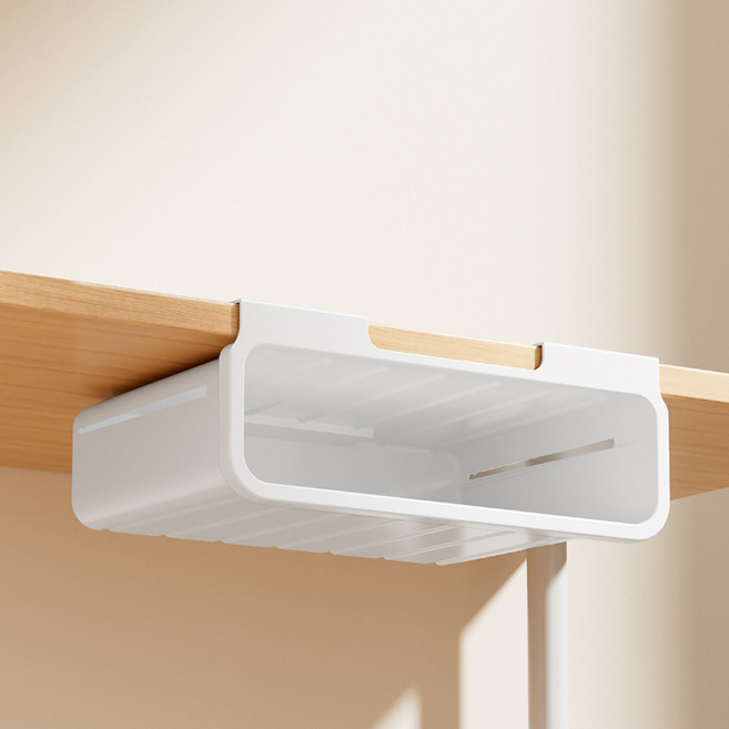 노크노크 무타공 책상 공간활용 수납 케이스 오픈형, 화이트, 1단