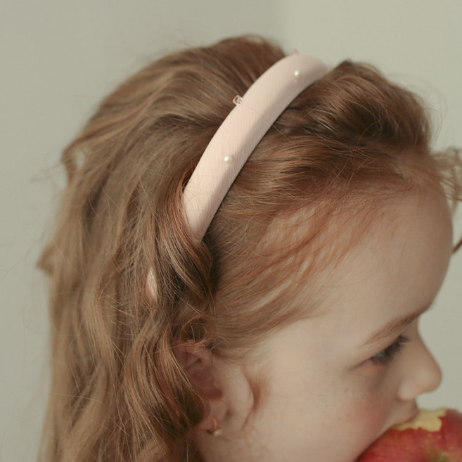 럭키밤비네 여아용 미니펄 새틴 헤어밴드
