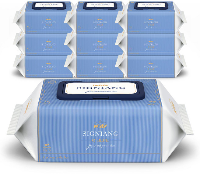 아이러브베베 시그니앙 오블루 물티슈 캡형, 75g, 77매, 10개