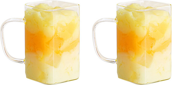 마카 사각 머그컵 소 270ml SM-21, 투명, 2개