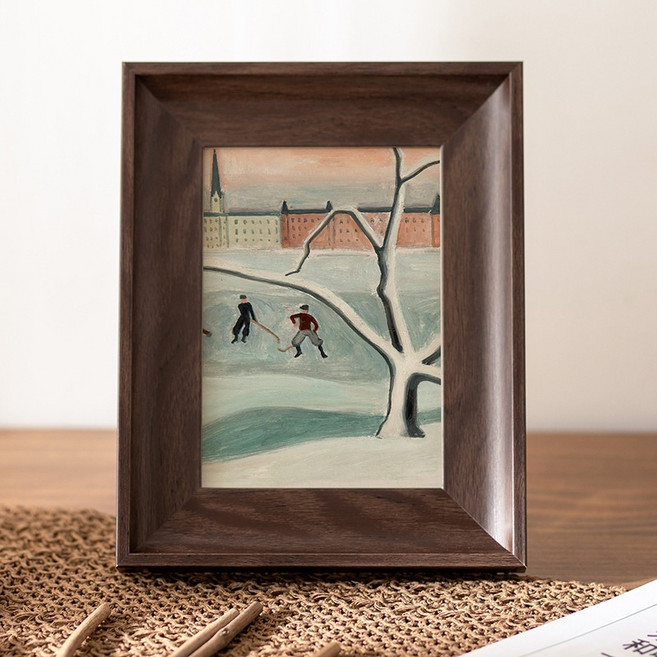 봄미르 모던 인테리어 거실 탁상용 액자, 2개, 다크 브라운