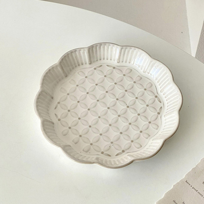 American Road 燒製復古陶瓷盤 白色盤子 HR2637, 奈雪, 1個