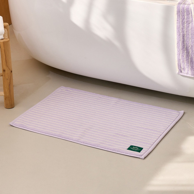 Modern House STF 彩色條紋毛巾地墊, 薰衣草紫