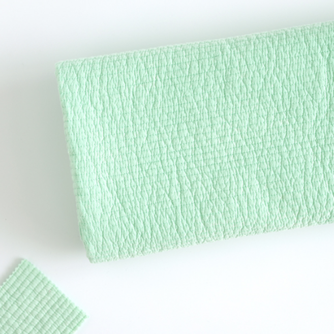 릴리패브릭 줄누빔 바이오 워싱 양면 60수 고밀도 면 부드러운 원단 7mm 바닐라 연습용 홈패션용, 민트, 1개