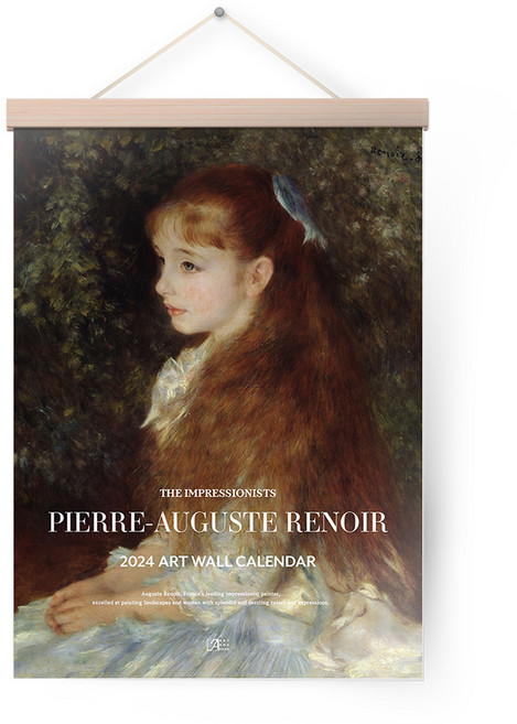 2024년 피에르 오귀스트 르누아르 명화 벽걸이 달력 A3 + 행잉우드 세트, 아르누보, 아르누보