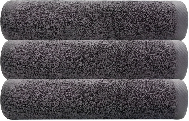 Songwol 松月 天然舒適 150克 飯店毛巾 30支棉紗, 3條, 深灰色