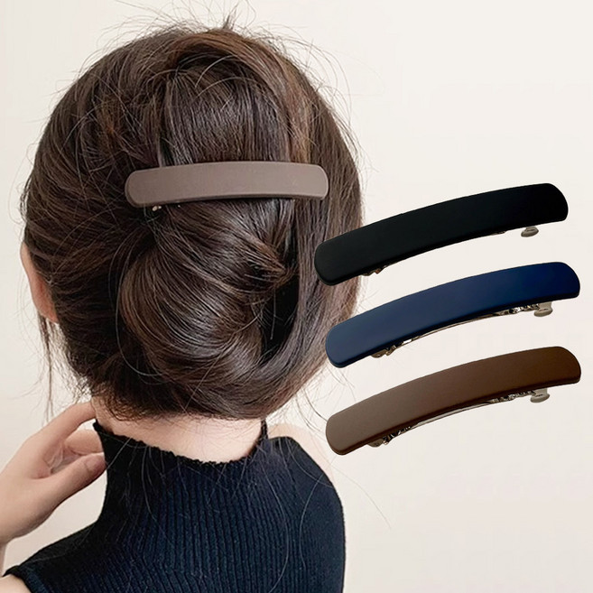 워더미 여성용 무광 라운드 일자 자동 헤어핀 3종 세트 M2035