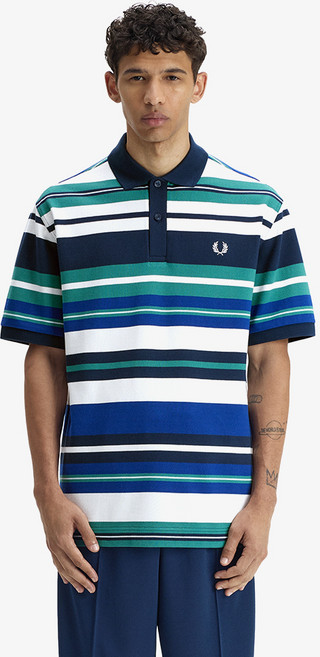 FRED PERRY 男士條紋寬鬆Polo衫 M2423