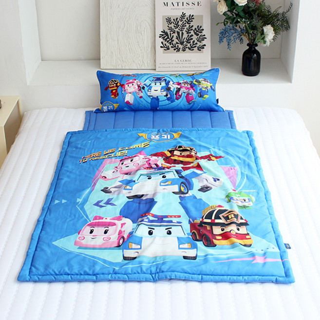 救援小英雄波力 抗菌棉 純棉 午睡被套組 分離式, 藍色