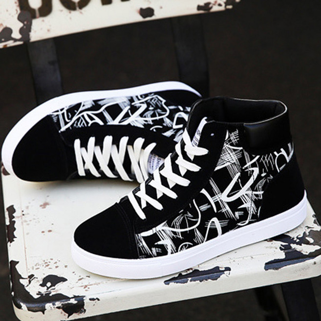 울트라패션 카오틱 문양 패턴 하이탑 운동화