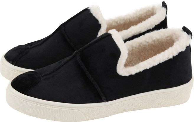 단골언니 여성용 부드러운 벨벳 마케노 털 슬립온