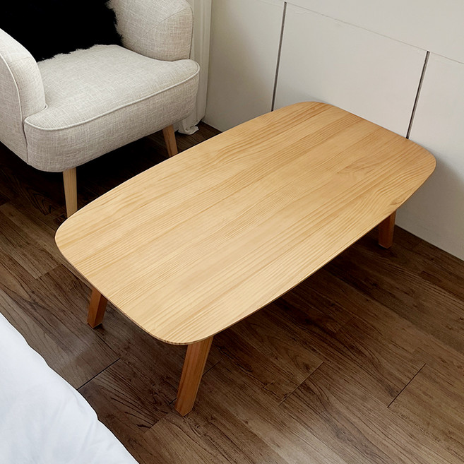 헤이몰리 파니 원목 접이식 좌탁 거실 소파 테이블 900mm, 내추럴