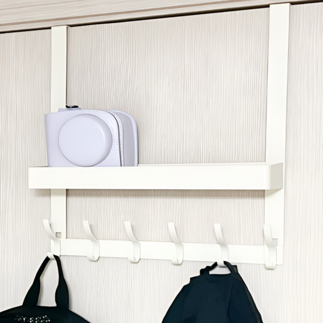 쥬롬 다용도 도어행거 문걸이 수납선반, 아이보리, 1개