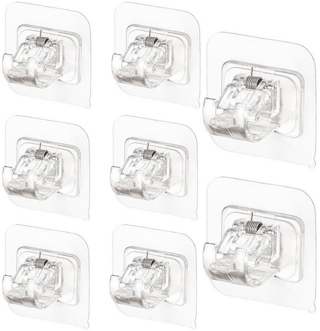 김용석생활연구소 무타공 벽부착 압축봉 홀더 A 8p, 투명