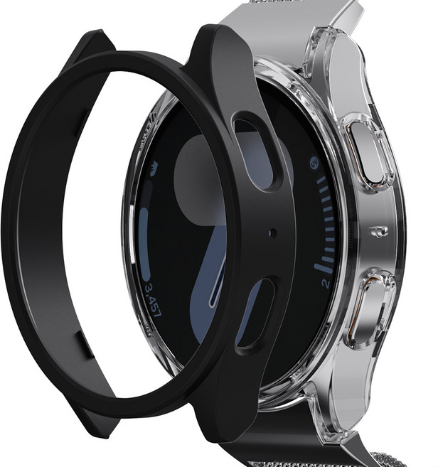 칸탐 갤럭시워치 하드 케이스 2종 세트, 투명, 블랙, 1세트