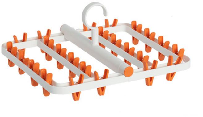 와다다샵 접이식 미니 건조대, 혼합색상(화이트 + 오렌지)