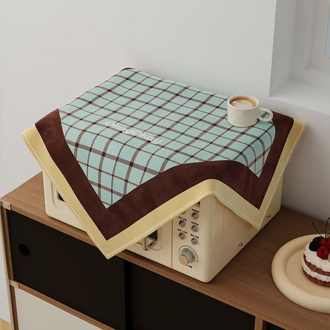 알럽홈 모던 체크 가구 가전제품커버 L261-0036, 민트