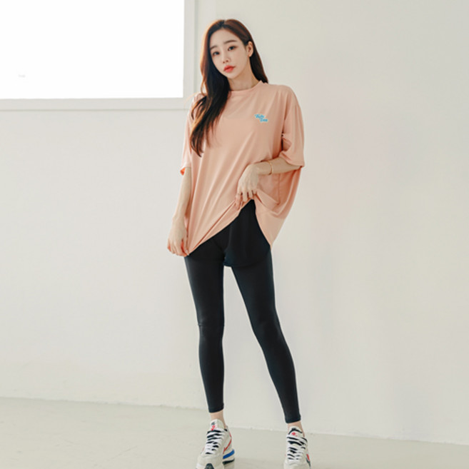 튜브트리 여성용 오버핏 루즈핏 래쉬가드 상하의세트 BEIP7204PL