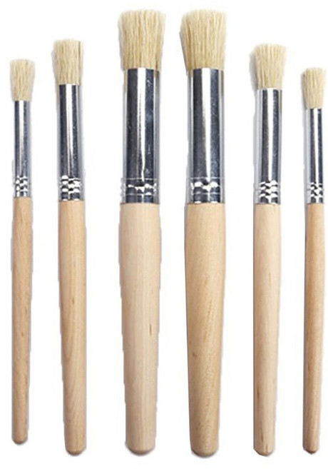 스텐실 수채화 붓 6종 세트 브라운, 1세트