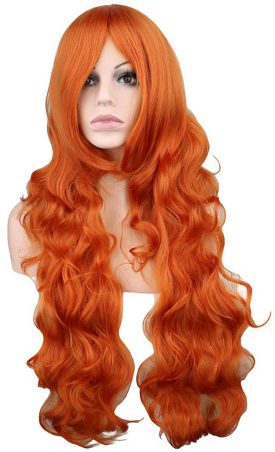 윤스랩스 패션 헤어 컬러 가발 80cm, 오렌지, 1개