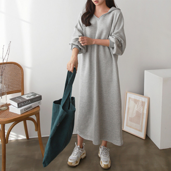팡팡샵 R 기모 후드 임부 V원피스