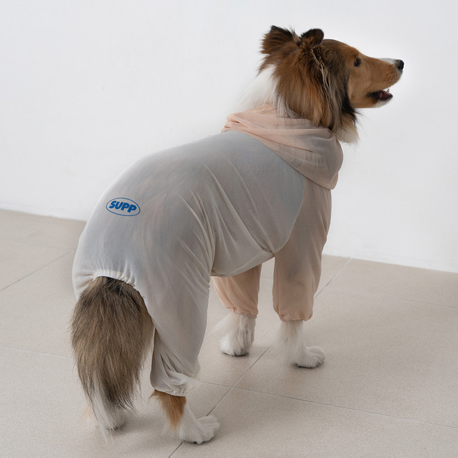 도그아이 강아지 버그가드 수트 올인원, 아이보리, 1개