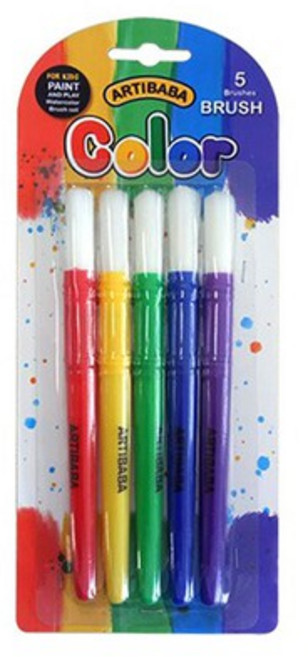 아티바바 칼라브러쉬 붓 5종, 혼합색상, 1세트