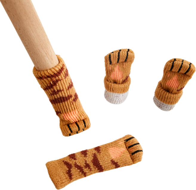 바이아 큐트 소음방지 의자 발커버, 호랑이, 4개