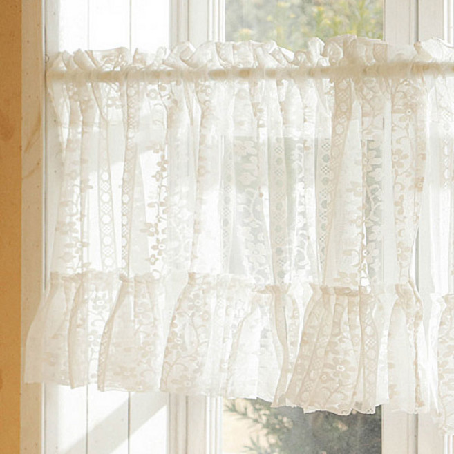 지앤와이 피렌체 레이스 프릴 봉집형 바란스 커튼