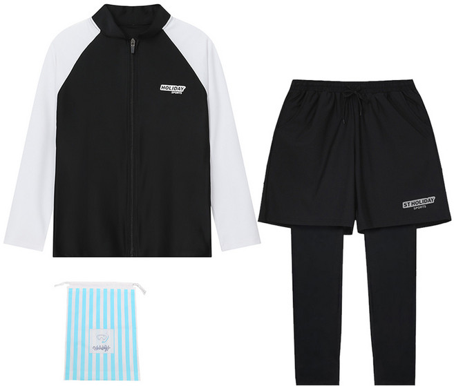 에스티홀리데이 집업 래쉬가드 + 이중워터 레깅스 + 비치백 세트 C255-05