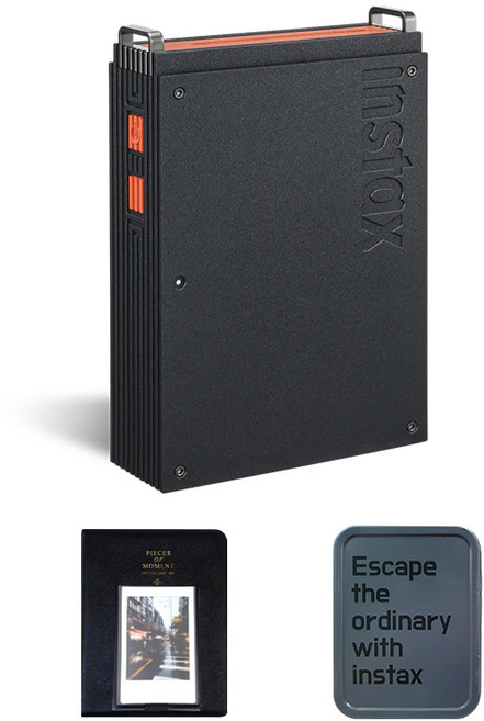 인스탁스 포토프린터 미니링크 플러스 + 마카롱 2단앨범 + 틴케이스 세트, 블랙(포토프린터), 랜덤발송(마카롱 2단앨범/틴케이스)