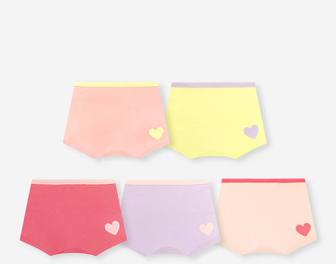 유니프랜드 여아용 마노 60수 면스판 랍바 드로즈 5종 세트