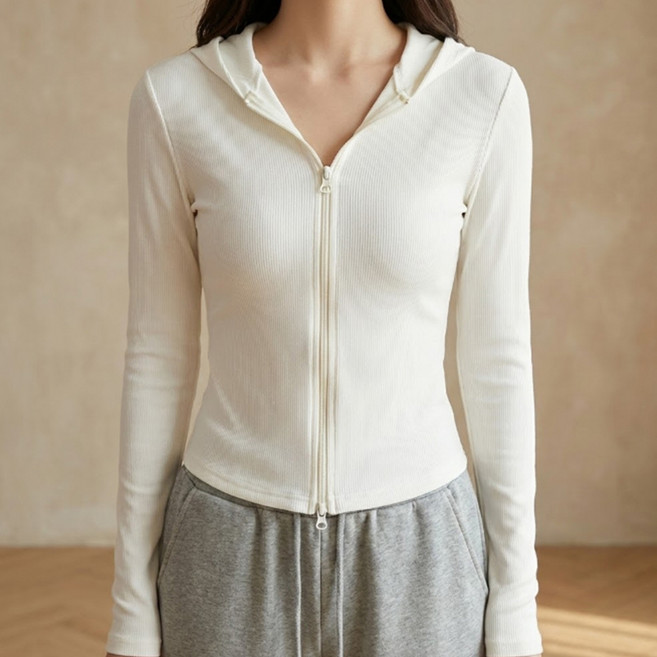 소니오 여성용 슬림 후드 집업 가디건