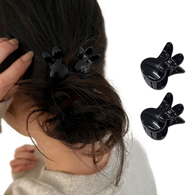 젤루나 미니 반묶음 집게핀 토끼 H-33 2p