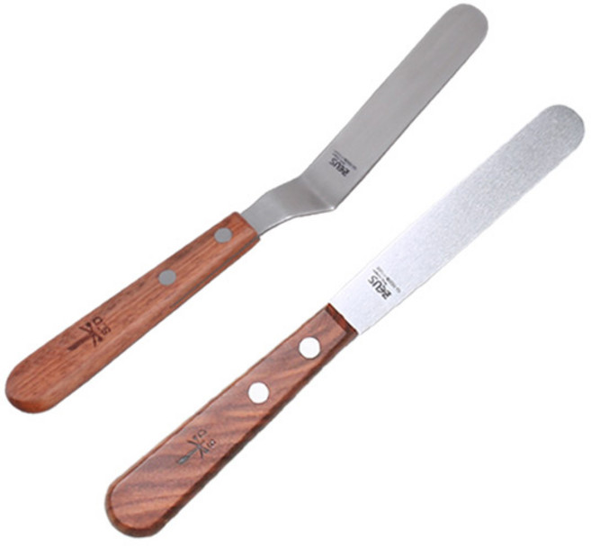 제우스 우드핸들 미니 스패츌러 세트 L자형 스패츌러 + 일자형 스패츌러, 혼합색상, 1세트