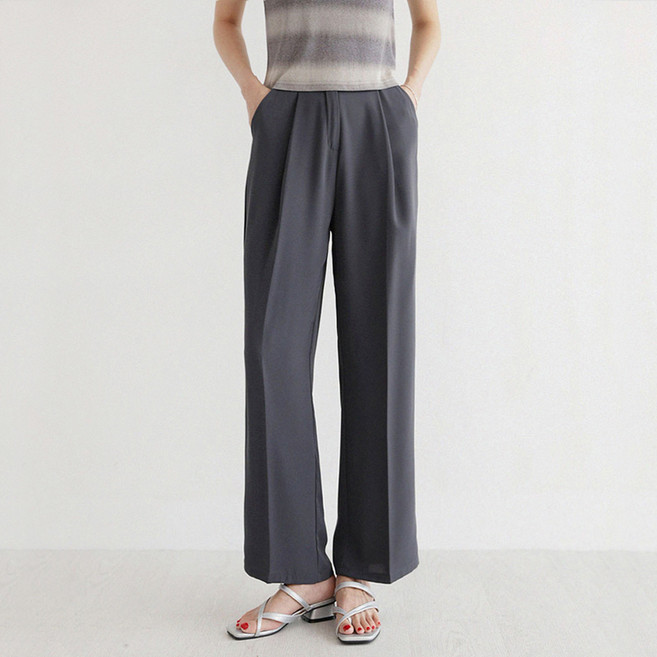 앤드스타일 여성용 숏/기본/롱 기장 맞춤 9탄 아이스쿨 원핀턱 뒷밴딩 스판 슬랙스 264726