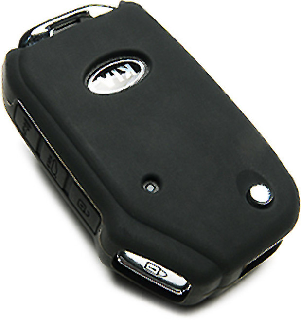 케인즈 기아 올 뉴 K3 폴딩키 실리콘 케이스 키홀더, 리얼블랙