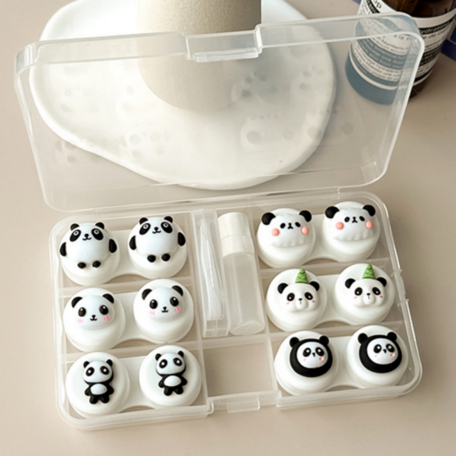 특별한상점 요일별 6개 귀여운 콘택트렌즈 케이스 흡착봉 집게 세트, G, 1세트