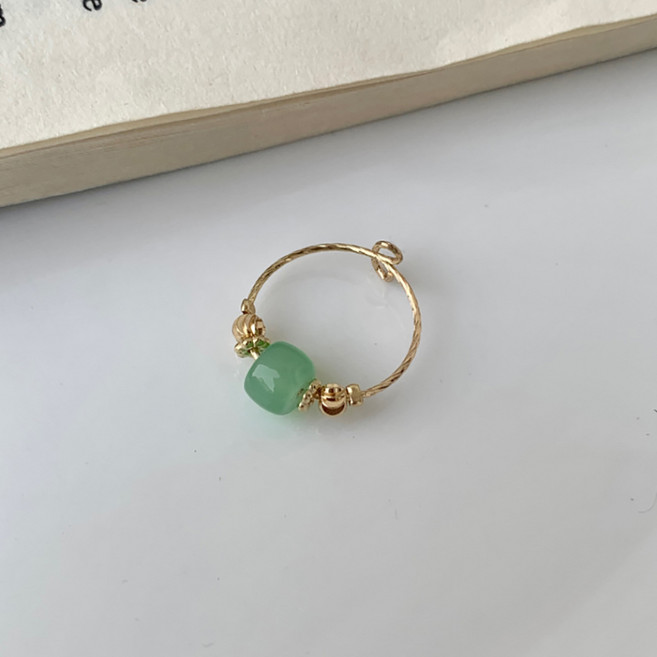 붓다베스트 금전운을 부르는 화전옥 오픈링 옥 반지