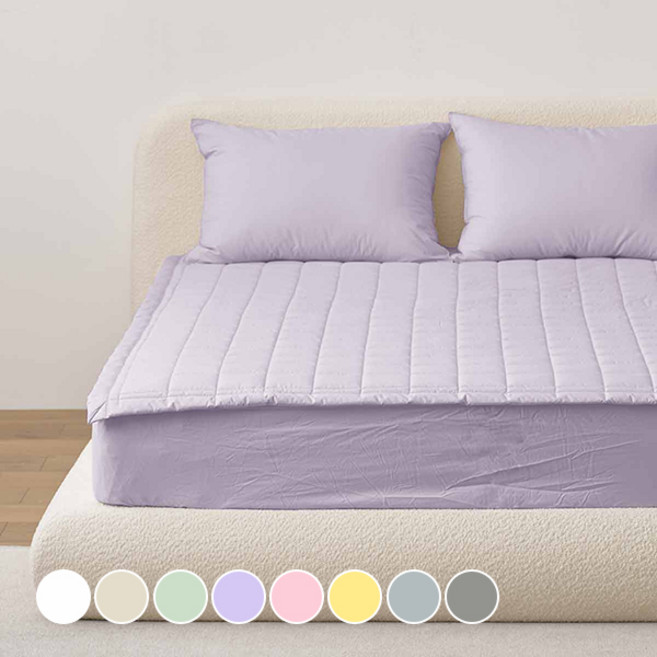 아망떼 수퍼코튼 60수 고밀도 면 침대패드, 라벤더