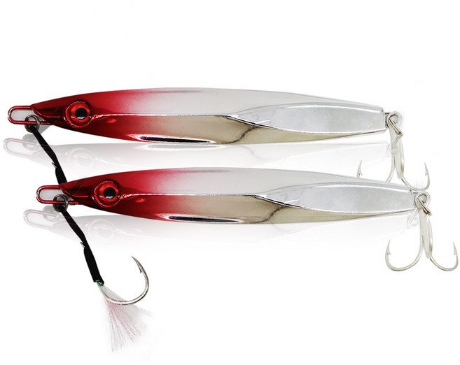 로얄피쉬 풀장착 레드헤드 크롬 멸치 메탈지그, 80g, 2개