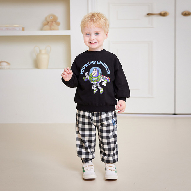 몰리멜리 아동용 픽사 토이스토리 버즈 체크 상하복 세트