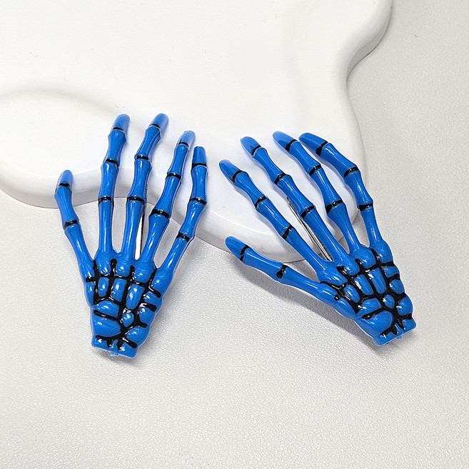 젤루나 해골 손가락 할로윈 집게 헤어핀 H-96 2p