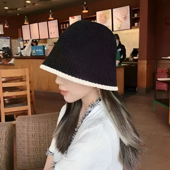 쏘앤영 여성용 스트랩 조절가능 벙거지 모자