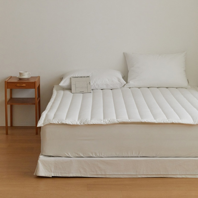 마틸라 모먼트룸 40수 순면 고정밴드 침대패드, 코튼화이트